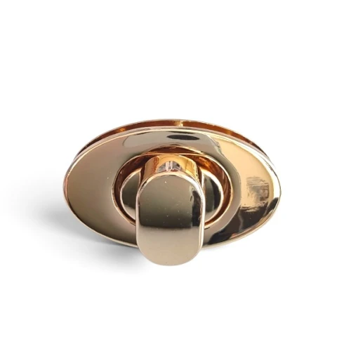 Zapięcie do torebek obrotowe owalne 37x22mm , złoty
