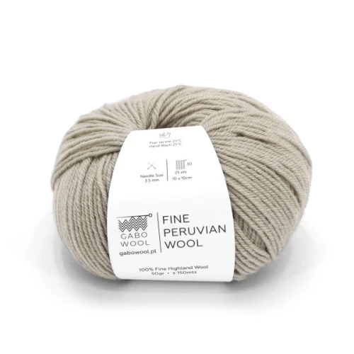 Włóczka GABO WOOL Fine Peruvian Wool 8241 szaro-beżowy