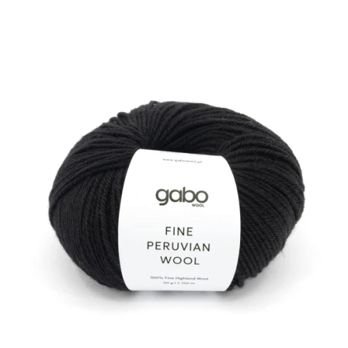 Włóczka GABO WOOL Fine Peruvian Wool 500 czerń
