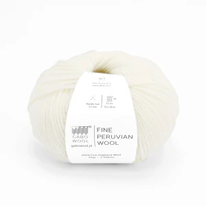 Włóczka GABO WOOL Fine Peruvian Wool 8873 naturalna biel