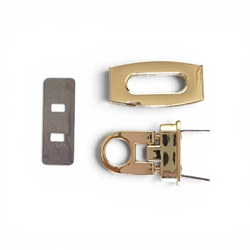 Zapięcie do torebek kołatka 40x20mm , złoty