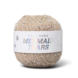 Włóczka z koralikami Pru Yarns Mermaid Tears 02 beżowy