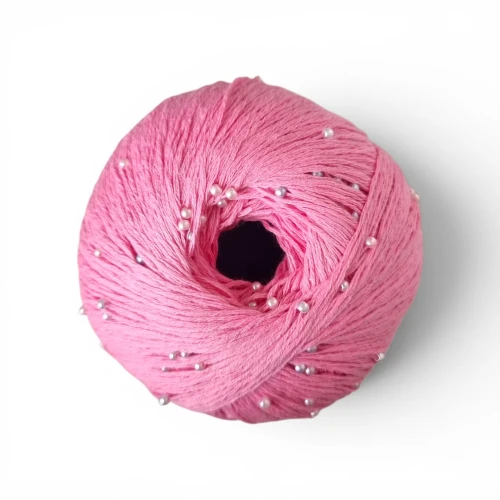 Włóczka z koralikami Pru Yarns Mermaid Tears różowy