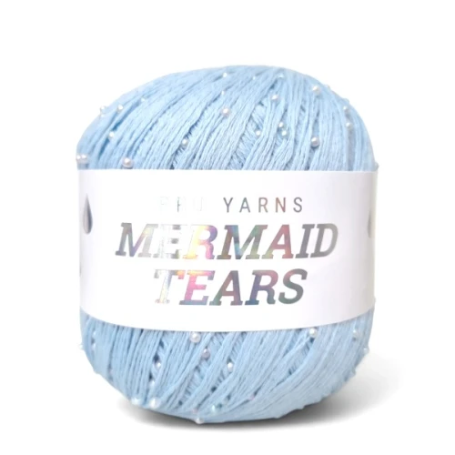 Włóczka z koralikami Pru Yarns Mermaid Tears  błękit