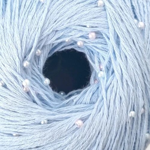 Włóczka z koralikami Pru Yarns Mermaid Tears błękit