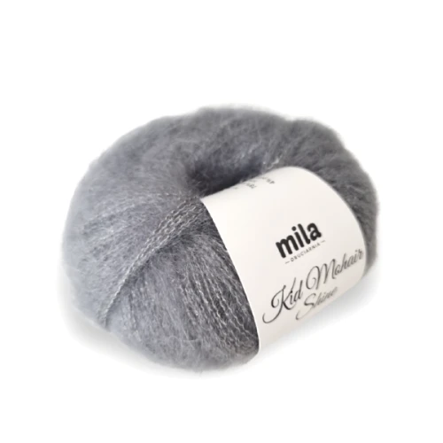 Włóczka Kid Mohair Shine 06 ciemny szary  z jedwabiem