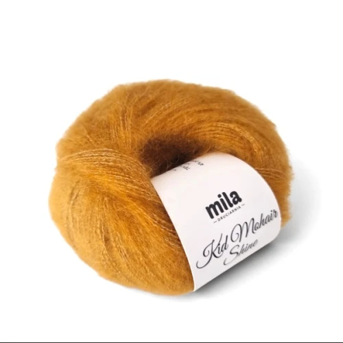 Włóczka Kid Mohair Shine 03 ochra  z jedwabiem