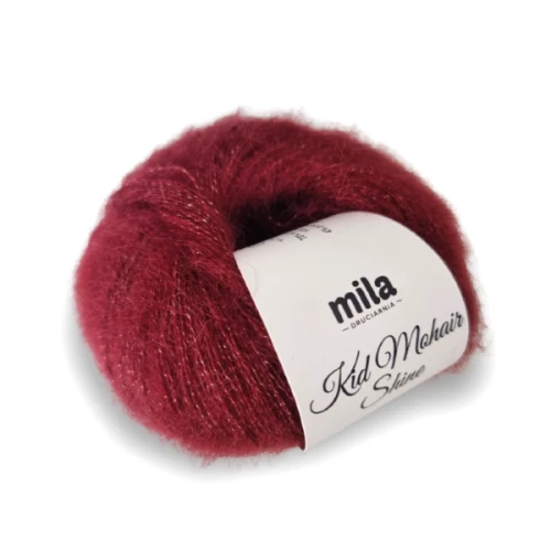 Włóczka Kid Mohair Shine 13 bordo z jedwabiem