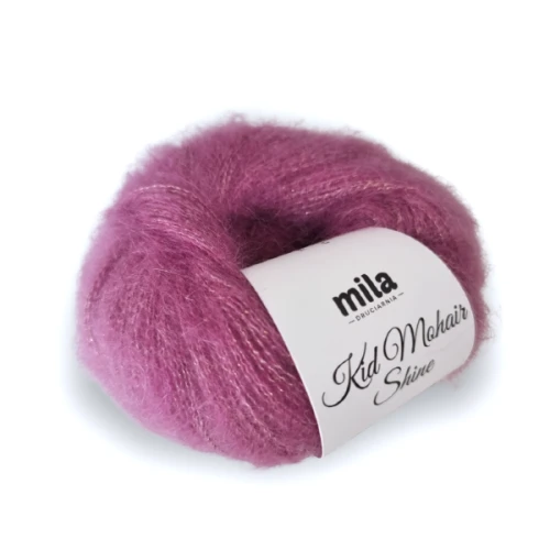 Włóczka Kid Mohair Shine 14 wrzos  z jedwabiem