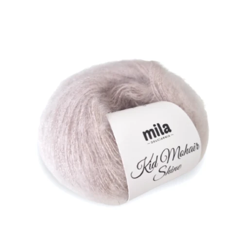 Włóczka Kid Mohair Shine 11 perłowy beż mgła z jedwabiem