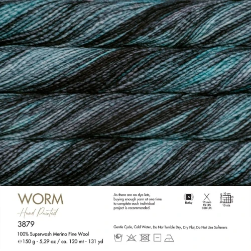 Włóczka Gazzal Worm 3879 Jade Green, merino, merynos