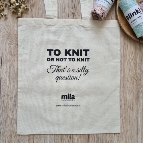 Torba, siatka bawełniana "To knit or not to knit!" 37x41 cm 02