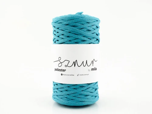 Sznurek poliestrowy  by Mila 5mm płaski, 100m, 252 lazurowy II GATUNEK