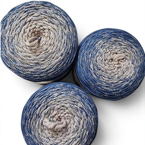 Sznurek poliestrowy OMBRE 3 mm, 300m OM28 szary/jeans II GATUNEK
