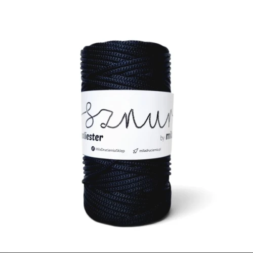 sznurek poliestrowy 3 mm, 100 m, na torebkę 170 czarny