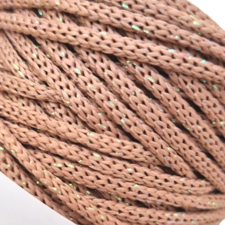 Sznurek poliestrowy by Mila 3 mm GLITTER, 100 m, G137 RÓŻOWE ZŁOTO
