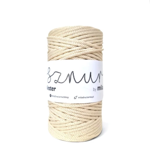 Sznurek poliestrowy by Mila 3 mm GLITTER, 100 m, G29 kremowa perła