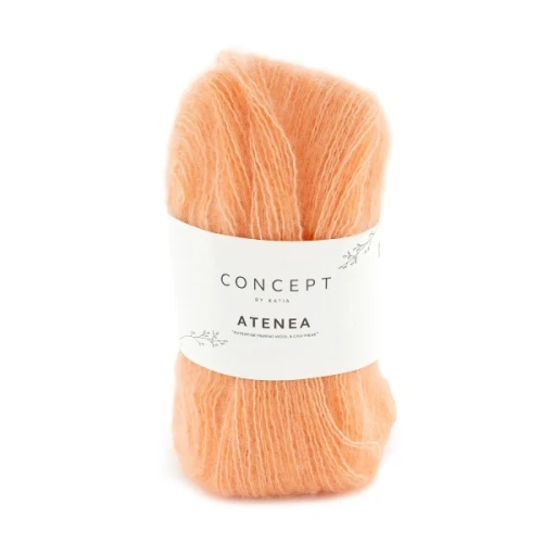 Włóczka Katia Concept Atenea 100 brzoskwiniowy, bawełna, kaszmir, merino, chmurkowa, chmurka, piórkowa