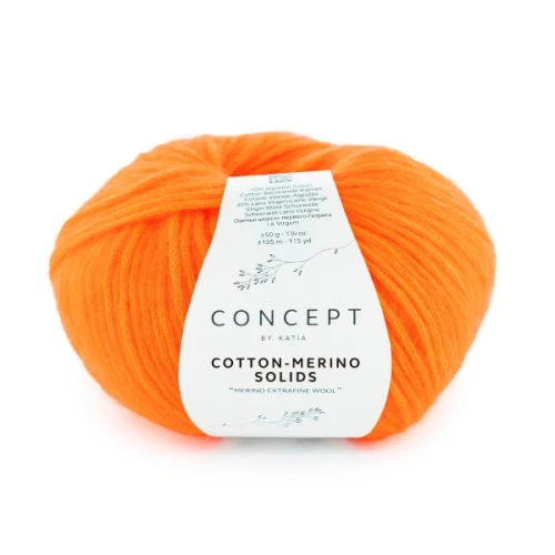 Włóczka Katia Concept Cotton-Merino Solids 63 pomarańczowy bawełna, merino, jesień, zima, sweter