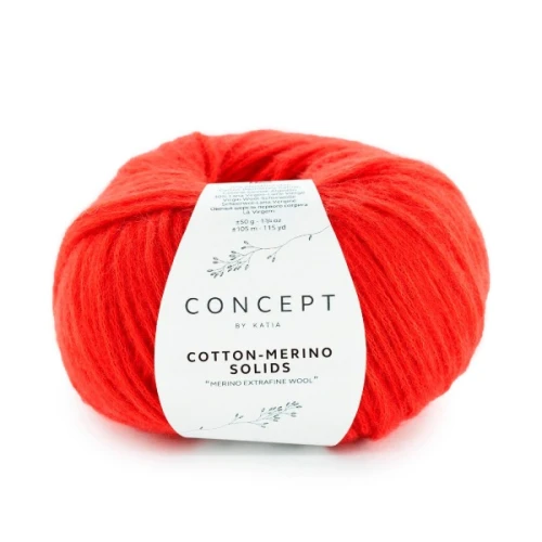 Włóczka Katia Concept Cotton-Merino Solids 64 czerwony bawełna merino sweter jesień zima