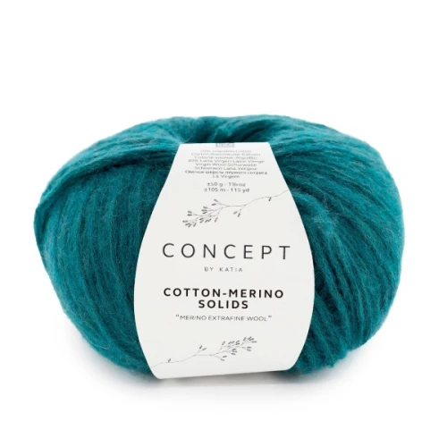 Włóczka Katia Concept Cotton-Merino Solids 68 petrol bawełna merino sweter jesień zima