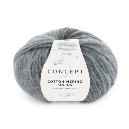 Włóczka Katia Concept Cotton-Merino Solids 69 szary bawełna merino sweter jesień zima