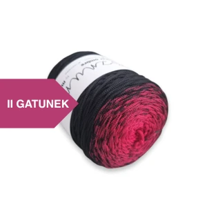Sznurek poliestrowy OMBRE 3 mm, 300m OM03 malinowy/czarny II GATUNEK