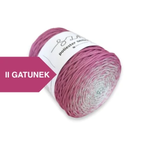 Sznurek poliestrowy OMBRE 3 mm, 300m OM41 mięta/wrzos II GATUNEK