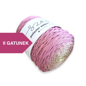Sznurek poliestrowy OMBRE 3 mm, 300m OM47 jasny żółty/różany II GATUNEK