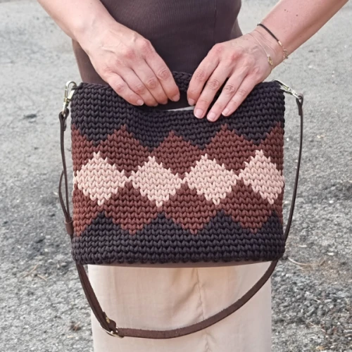 Wzór na torebkę ze sznurka poliestrowego 3 mm ROMBIC BAG