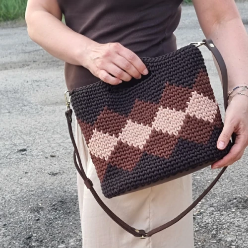 Wzór na torebkę ze sznurka poliestrowego 3 mm ROMBIC BAG
