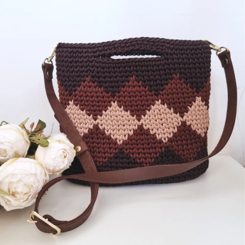 Wzór na torebkę ze sznurka poliestrowego 3 mm ROMBIC BAG