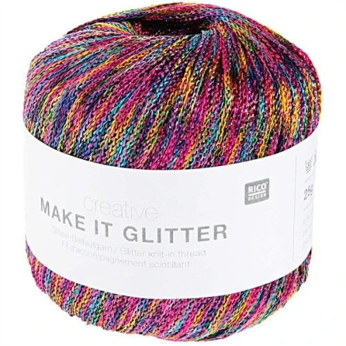 Włóczka Rico Design Make It Glitter 004 tęcza