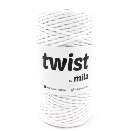 Sznurek skręcany Twist 3mm 100m, 01 biały