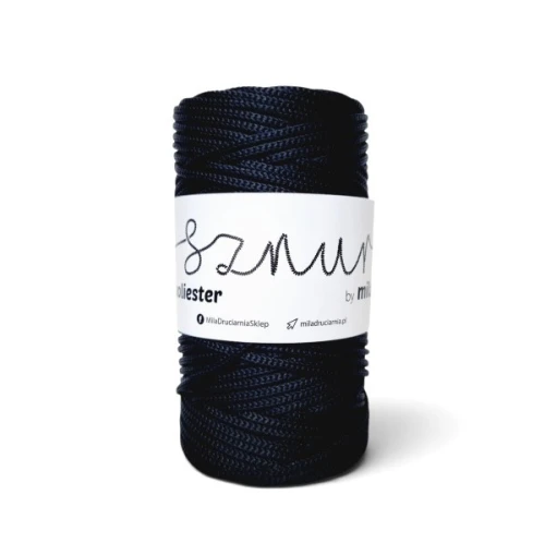 sznurek poliestrowy 3 mm, 100 m, na torebkę 170 czarny