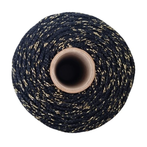 Sznurek poliestrowy by Mila 3 mm, 100m, GZ171 czarne złoto