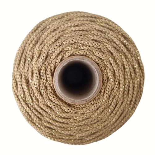 Sznurek poliestrowy by Mila 3 mm, 100m, GZ232 złoty beż