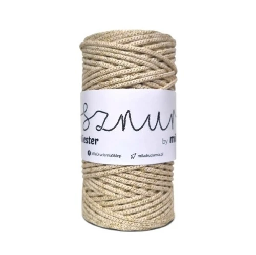 Sznurek poliestrowy by Mila 3 mm, 100m, GZ29 złoty krem