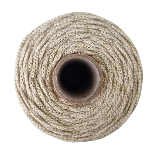Sznurek poliestrowy by Mila 3 mm, 100m, GZ29 złoty krem