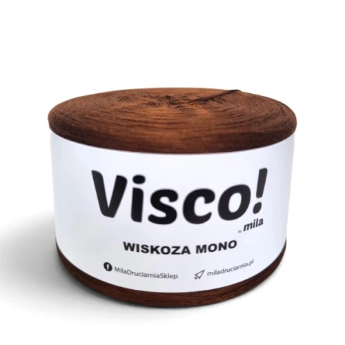 Włóczka Visco! Mono, kolor 160066 ciemny brąz, wiskoza z kilku nieskręconych nitek, na letnie dzianiny
