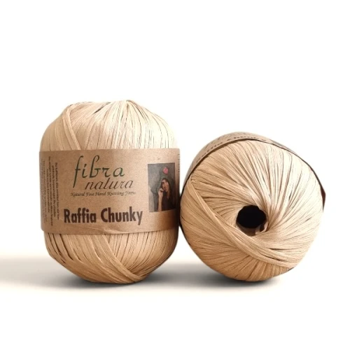 Przędza Raffia Fibra Natura Chunky 114-17 beżowy, na kapelusze, torebki, torby, rafia