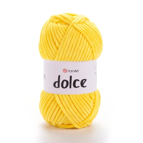 Włóczka Yarn Art Dolce 761 żółty, pluszowa, futerkowa, puszysta, zabawki, maskotki, amigurumi