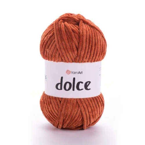 Włóczka Yarn Art Dolce 793 terakota, pluszowa, futerkowa, miziata, amigurumi, zabawki, maskotki