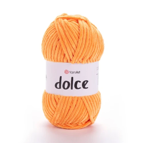 Włóczka Yarn Art Dolce 852 mandarynka, pluszowa, szenilowa, zabawki, masktki, amigurumi