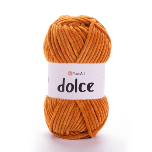 Włóczka Yarn Art Dolce 854 musztarda, pluszowa, miziata, amigurumi, zabawki, maskotki, szenilowa