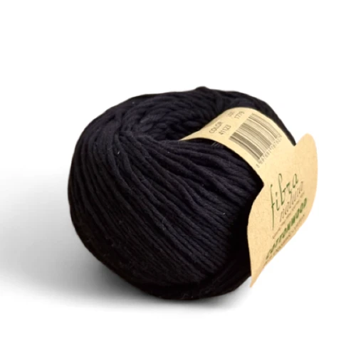 Włóczka Fibra Natura Cottonwood 41123 czarny, bawełna organiczna, na lato