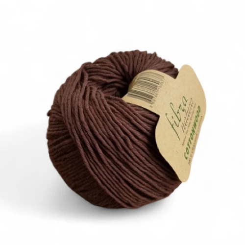 Włóczka Fibra Natura Cottonwood 41131 ciemny brąz, bawełna organiczna, na lato
