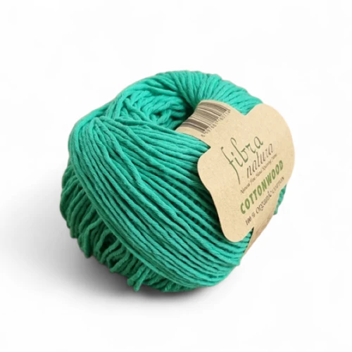 Włóczka Fibra Natura Cottonwood 41135 zieleń morska, bawełna organiczna, na lato