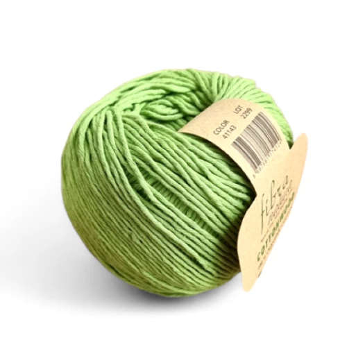 Włóczka Fibra Natura Cottonwood 41143 zielone jabłuszko, bawełna organiczna, na lato