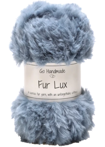 Włóczka Go handmade Fur Lux 17668 niebieski dżins, futerko, pluszowa, zabawki, maskotki, amigurumi